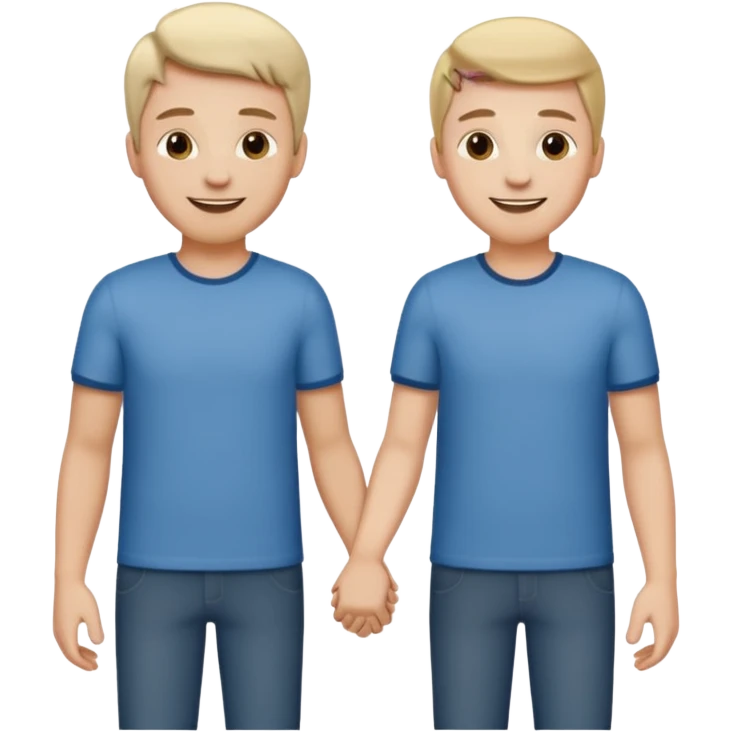 Two Guys standing next to each other holding each others dicks emoji