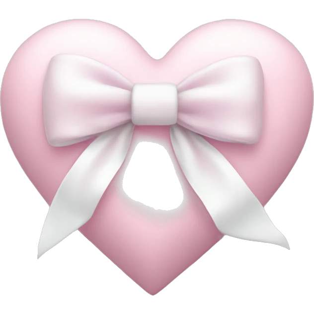 Pastel pink heart with white bow emoji