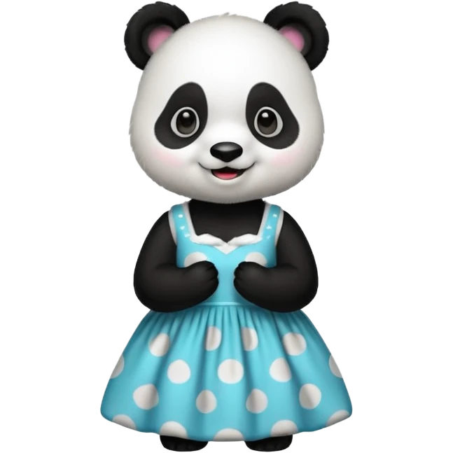 panda waring a dress emoji
