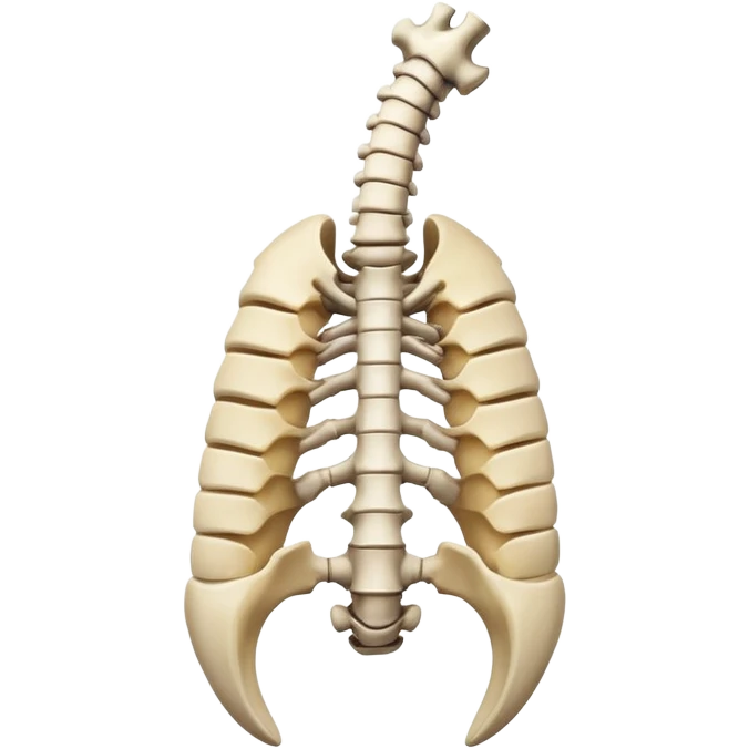 human spine, anatomical, floating emoji