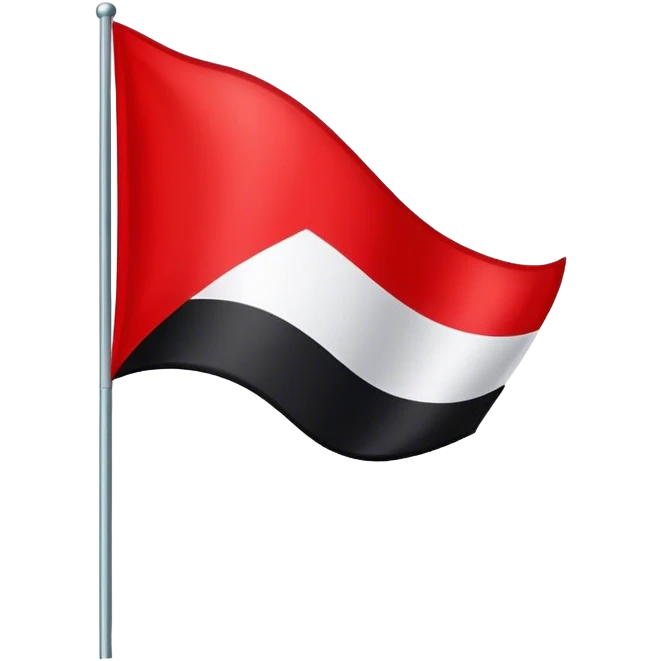Make a flag that the top is red, the middle is white and the bottom is black emoji