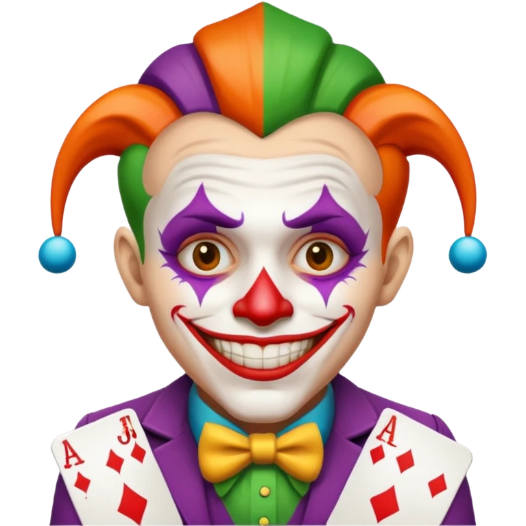 crazy colorful human jolly joker from poker emoji