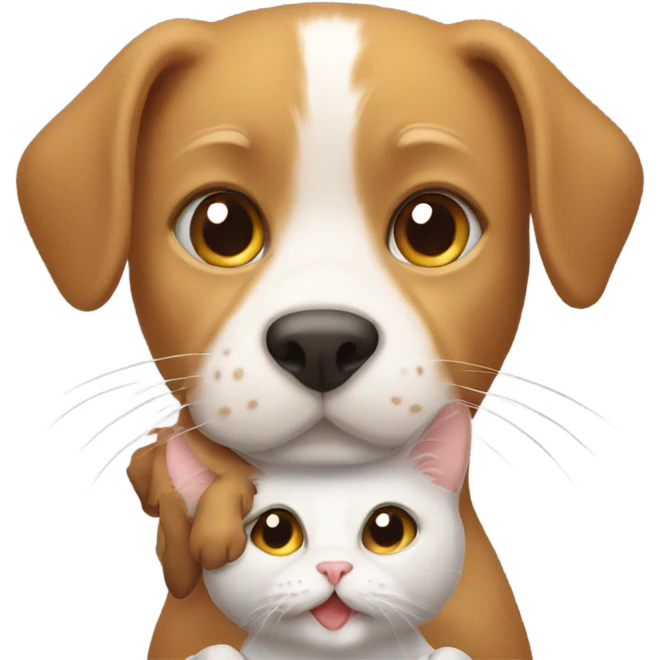 Cat holding a dog emoji