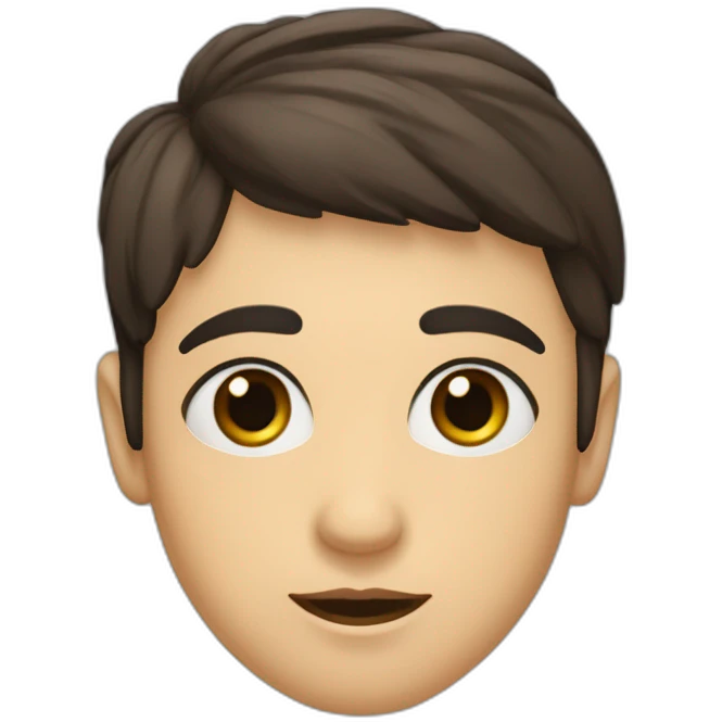 narrowed almond-shaped hazel eye with thick black eyelashes  with dark brown eyebrow arched downward emoji