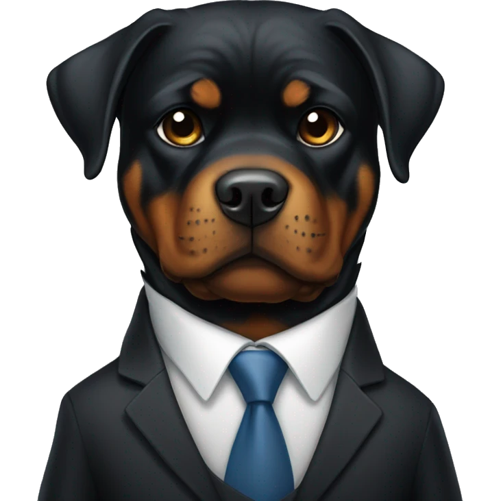 Rottweiler wearing a suit emoji