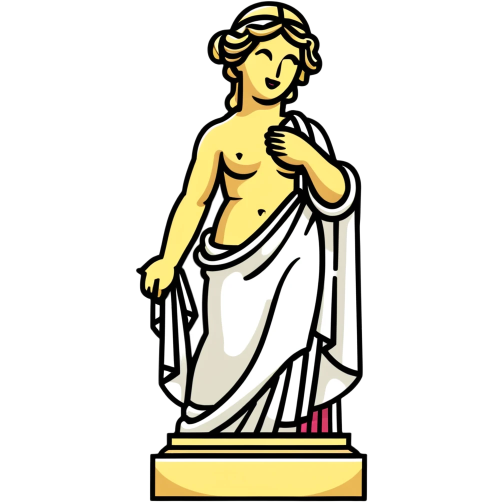 Venus de Milo statue sticking out her tongue emoji