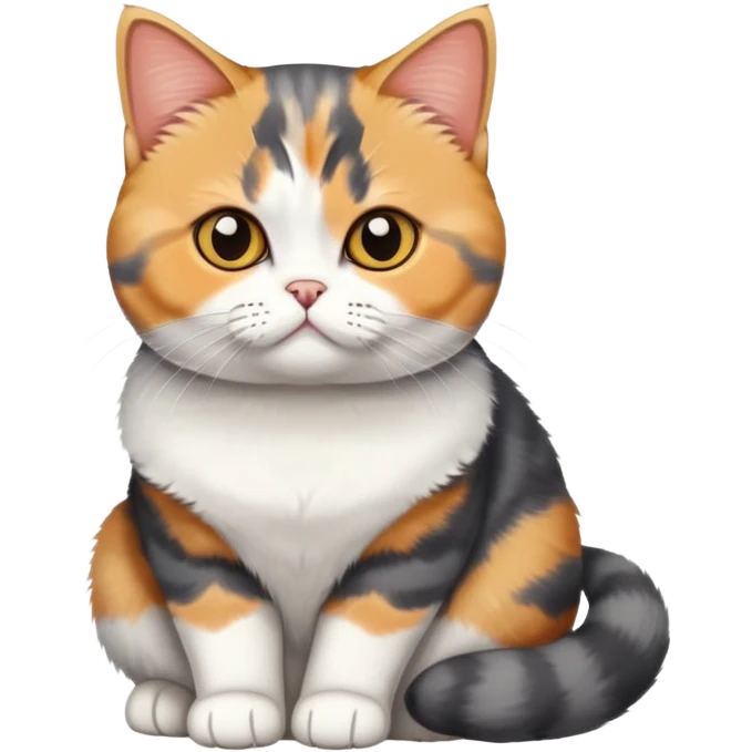 Calico British shorthair cat emoji