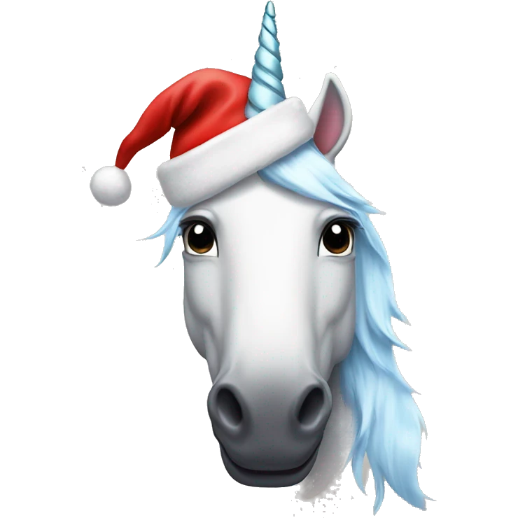 Unicorn with Santa hat emoji