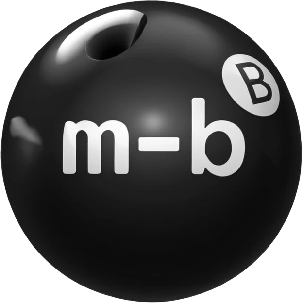 Black pull Ball with MB written on it. Nothing else no holes. emoji
