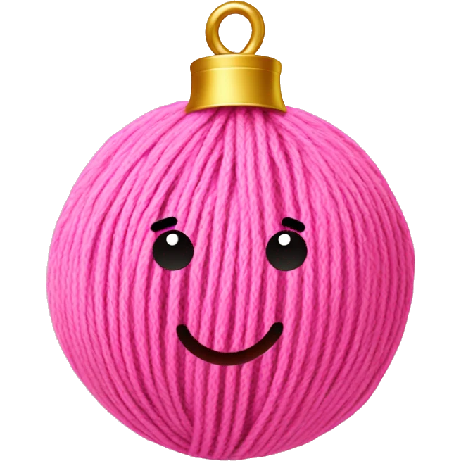  Pink colour Yarn ball with golden bells emoji