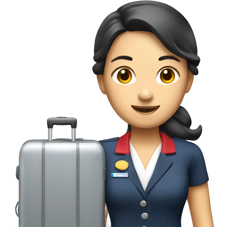 asian FLIGHT ATTENDANT WITH A LUGGAGE emoji
