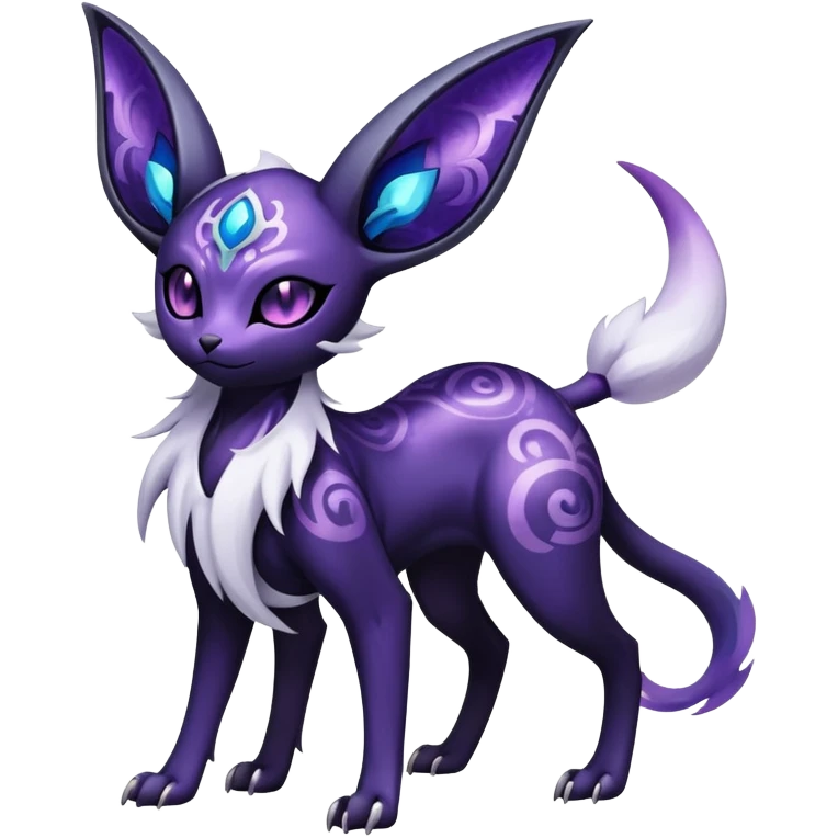 Shiny Exotic Badass Mysterious Gothic Espeon-Absol-Pokémon-Fakémon-hybrid-creature (full body) emoji