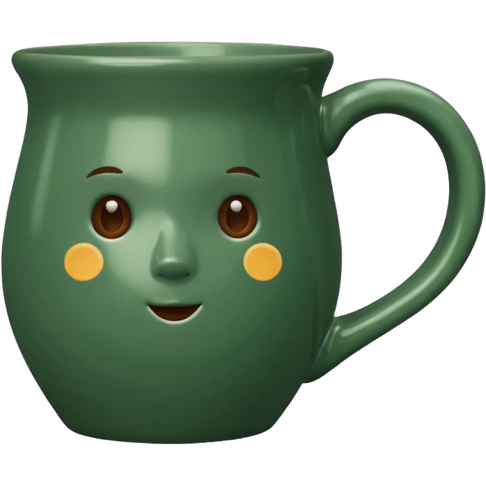 the mug is beautiful, vintage, deep green color emoji