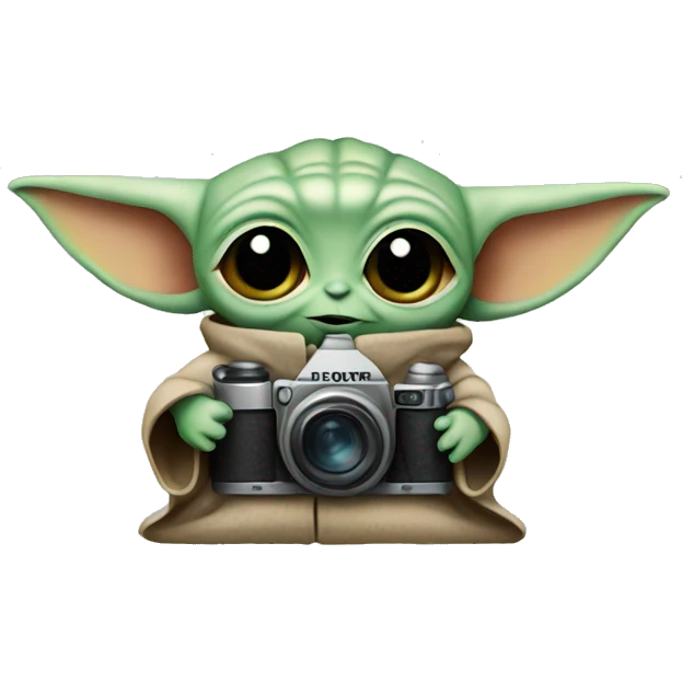 
baby yoda holding a camera emoji