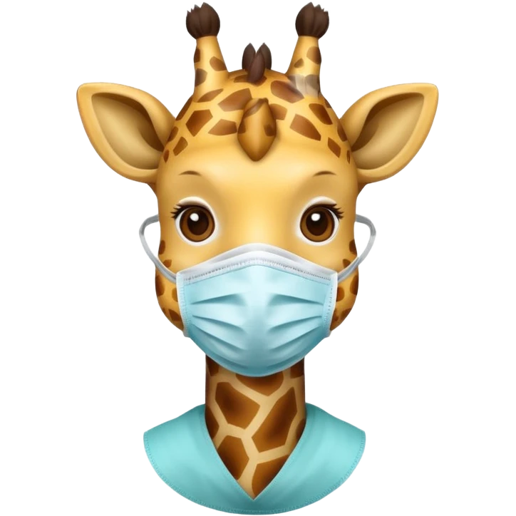 giraffe Wearing Medical Mask emoji