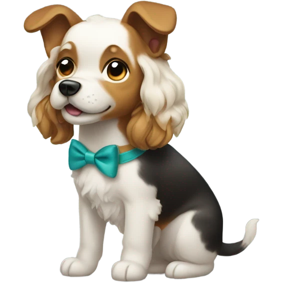 Dog with a bow in its hair emoji