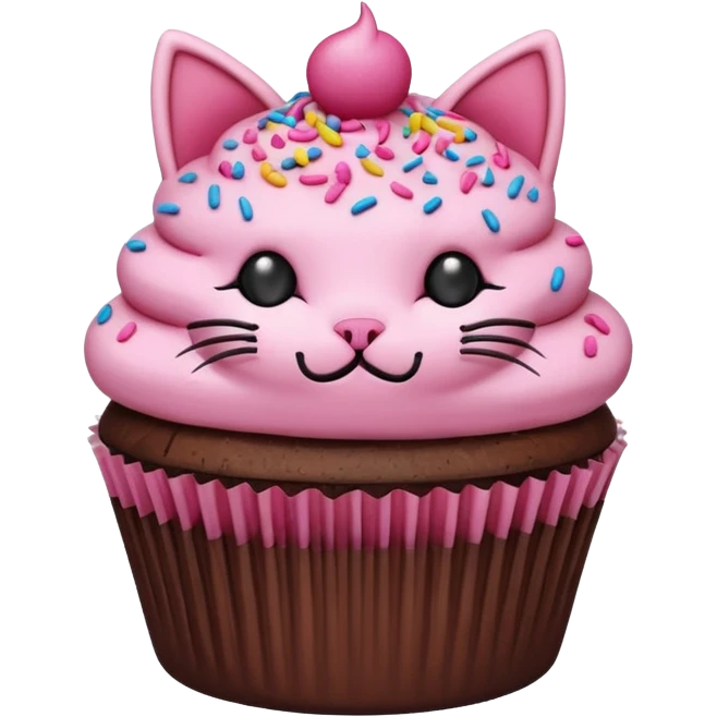 cat cupcake pink funny emoji