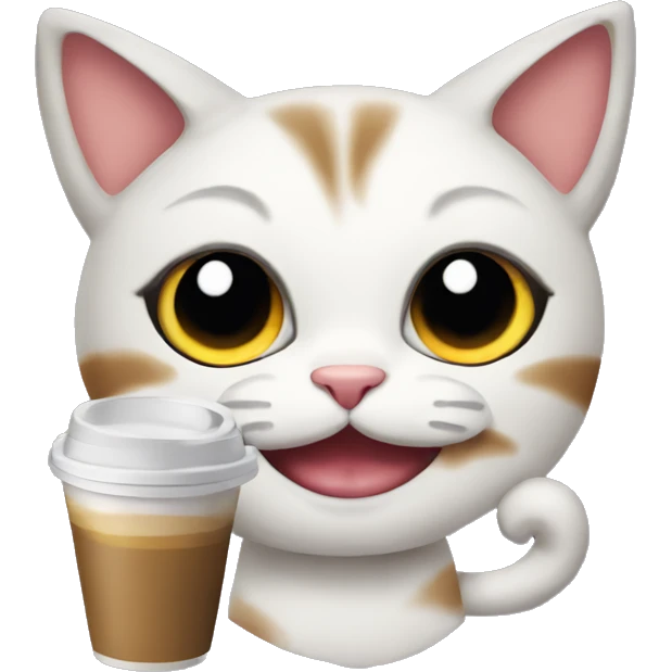 Cat drink to  coffee emoji