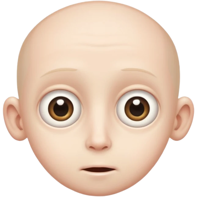 Little man with three big eyes, but no ears emoji