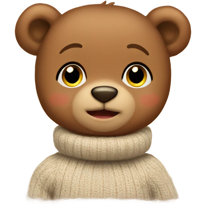 Baby Teddy Bear wearing a turtleneck sweater  emoji