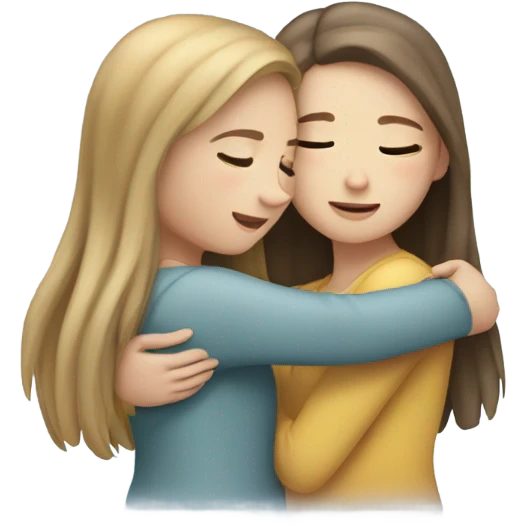 hug-two-girls both fair and long hair emoji