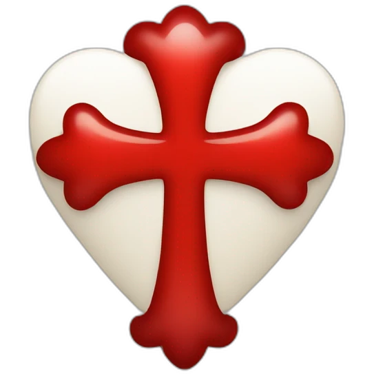 Coeur rouge avec une croix rouge au dessus emoji