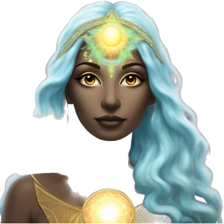 Pleiadian radiant glowing diva woman female third eye emoji