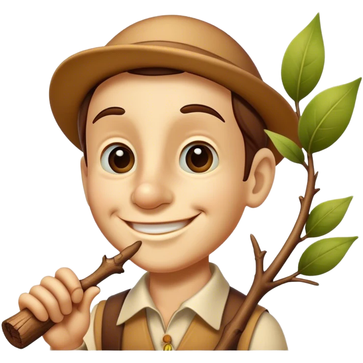 Pinnochio with a branch nose  emoji