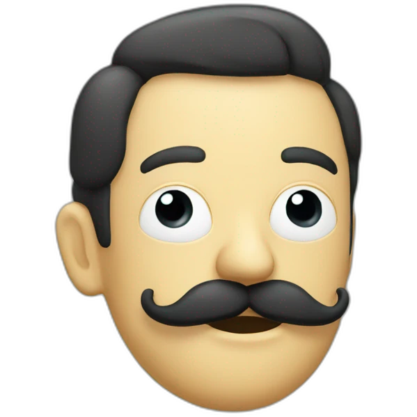A moustache in the rubber hose animation style emoji