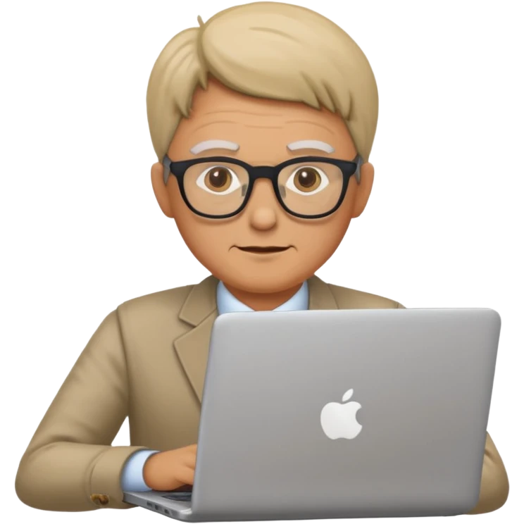 middle aged person working on laptop emoji