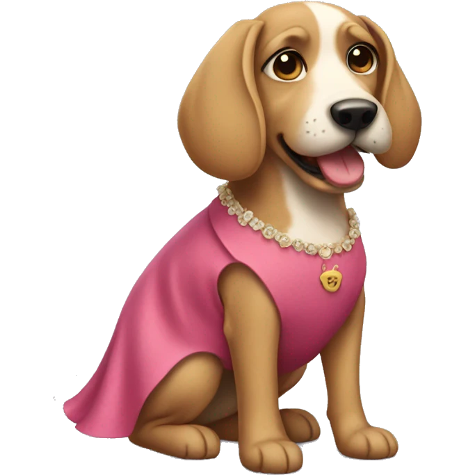 dog wearing a dress emoji