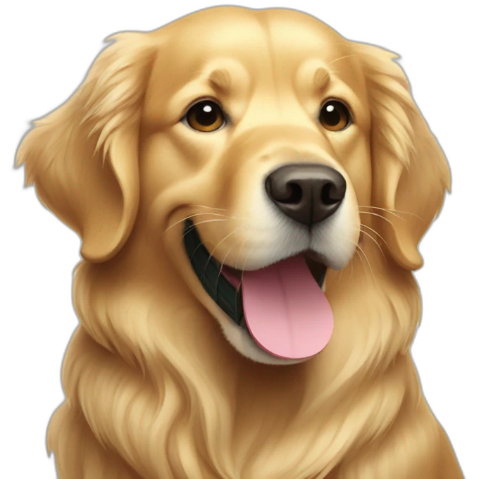 Golden retriever playing tennis emoji