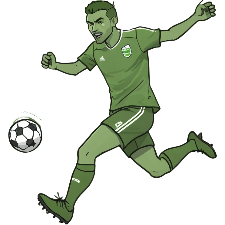 footballer kicking emoji