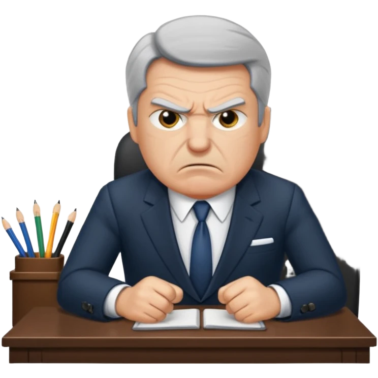 angry boss in his office emoji
