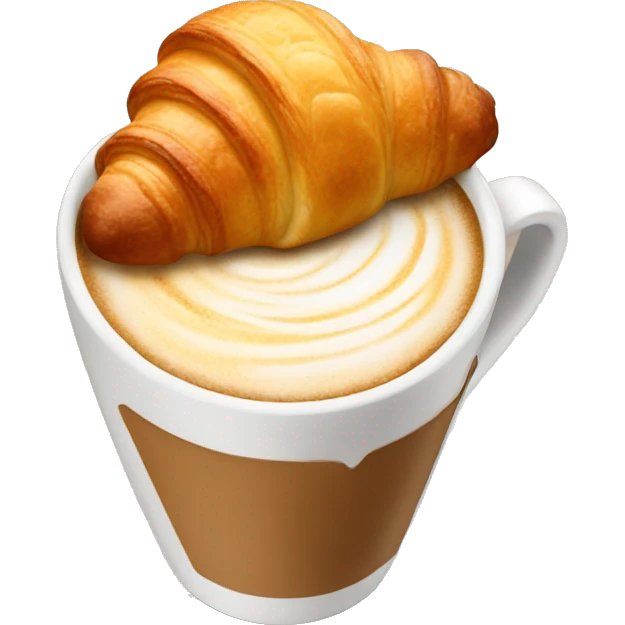 Cup of cappuccino with croissant emoji
