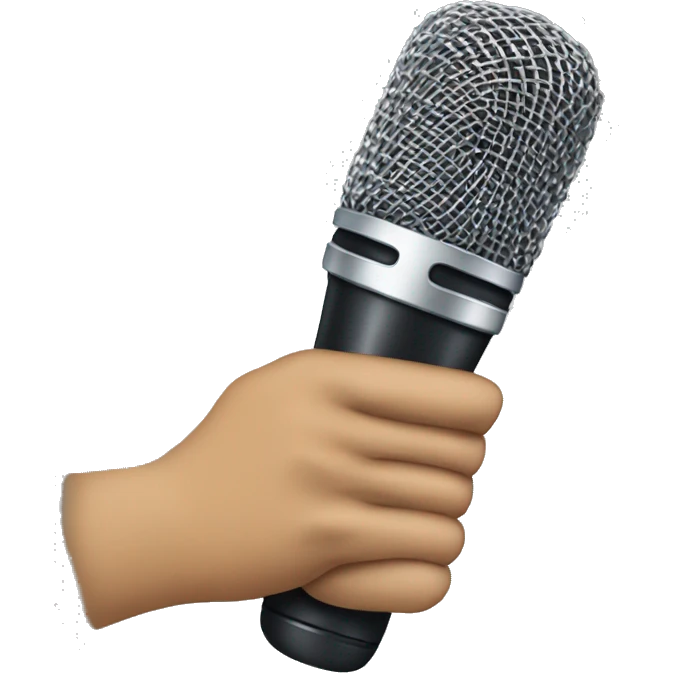 strong power hand holding a microphone up emoji
