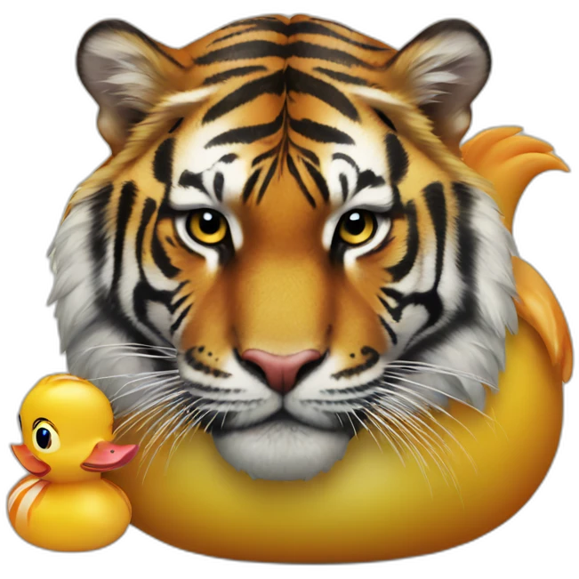 rubber duck combined with a tiger emoji