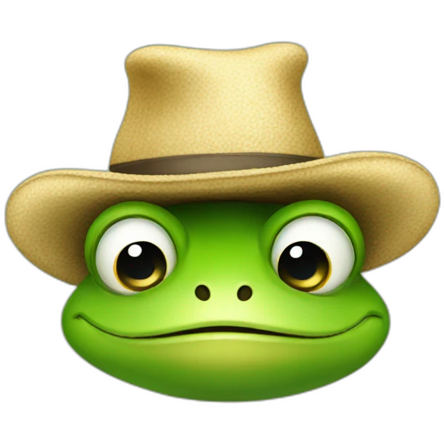Frog with a hat emoji