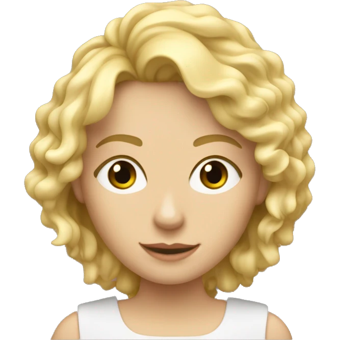 une joueuse de flute traversière avec cheveux blonds mi-long frisés emoji