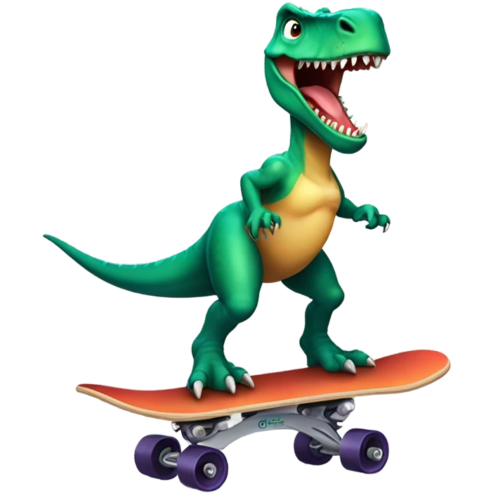 dinosaur riding skateboard  emoji