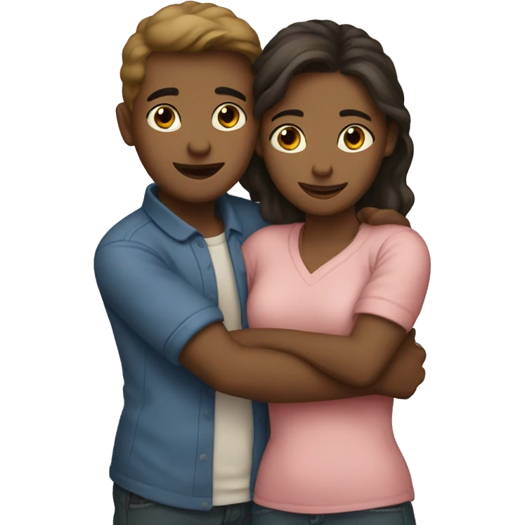 male and female twins hugging emoji