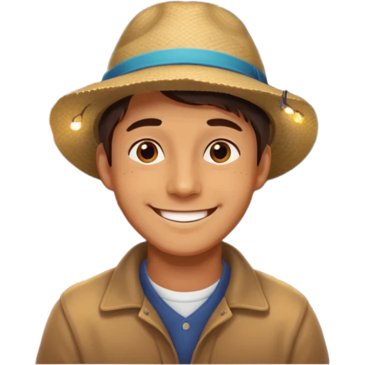 Man posing with lights emoji