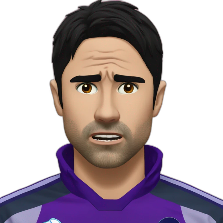 Mikel Arteta crying sobbing scared tears emoji