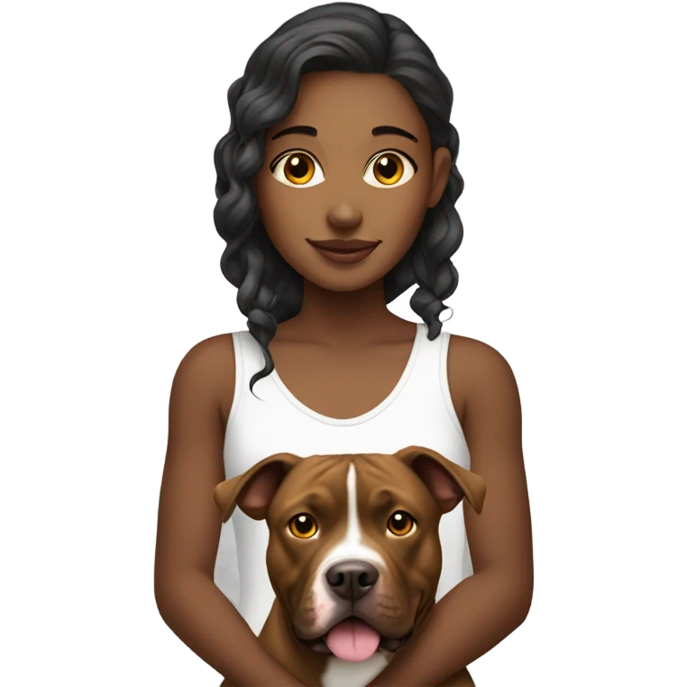 Girl with pit bull  emoji