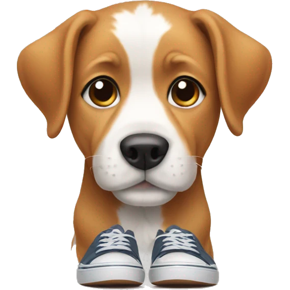 Dog with shoes emoji