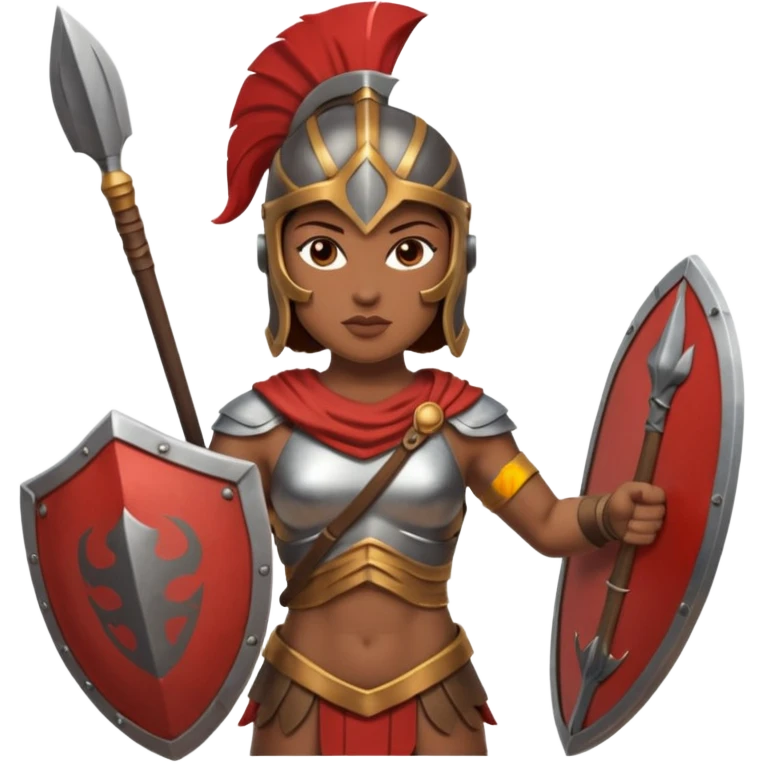 woman spartan warrior holding spear and shield emoji