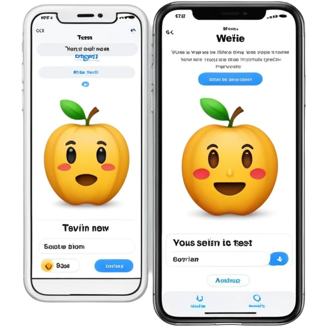 split screen showing A/B test with two different website designs emoji