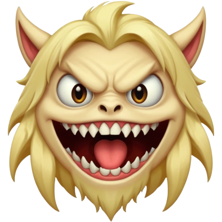 scary blonde monster big teeth scary eyes emoji