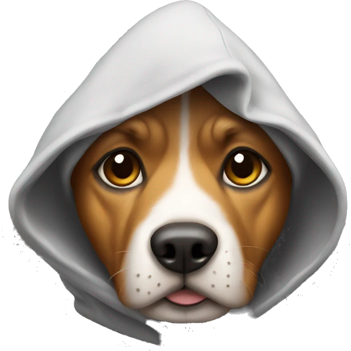 dog wearing hood emoji