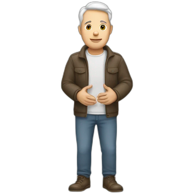 white man with hands in cast emoji